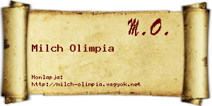 Milch Olimpia névjegykártya
